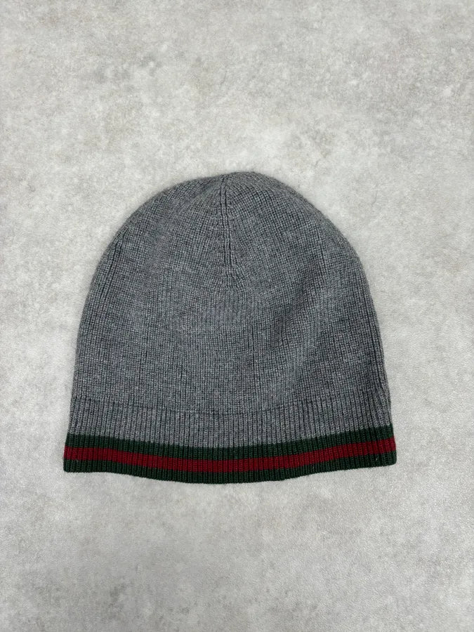 Gucci Grey Wool Signature Beanie  lSdpuJu 0