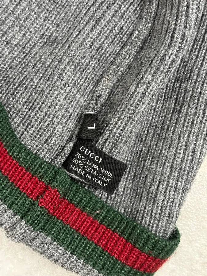 Gucci Grey Wool Signature Beanie  lSdpuJu 5