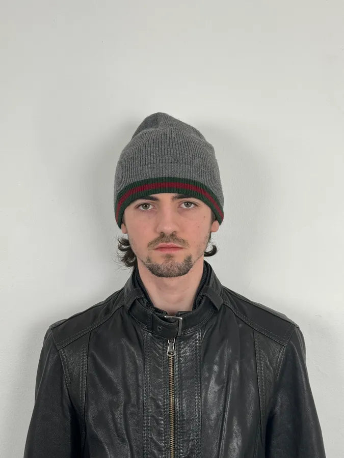 Gucci Grey Wool Signature Beanie  lSdpuJu 1