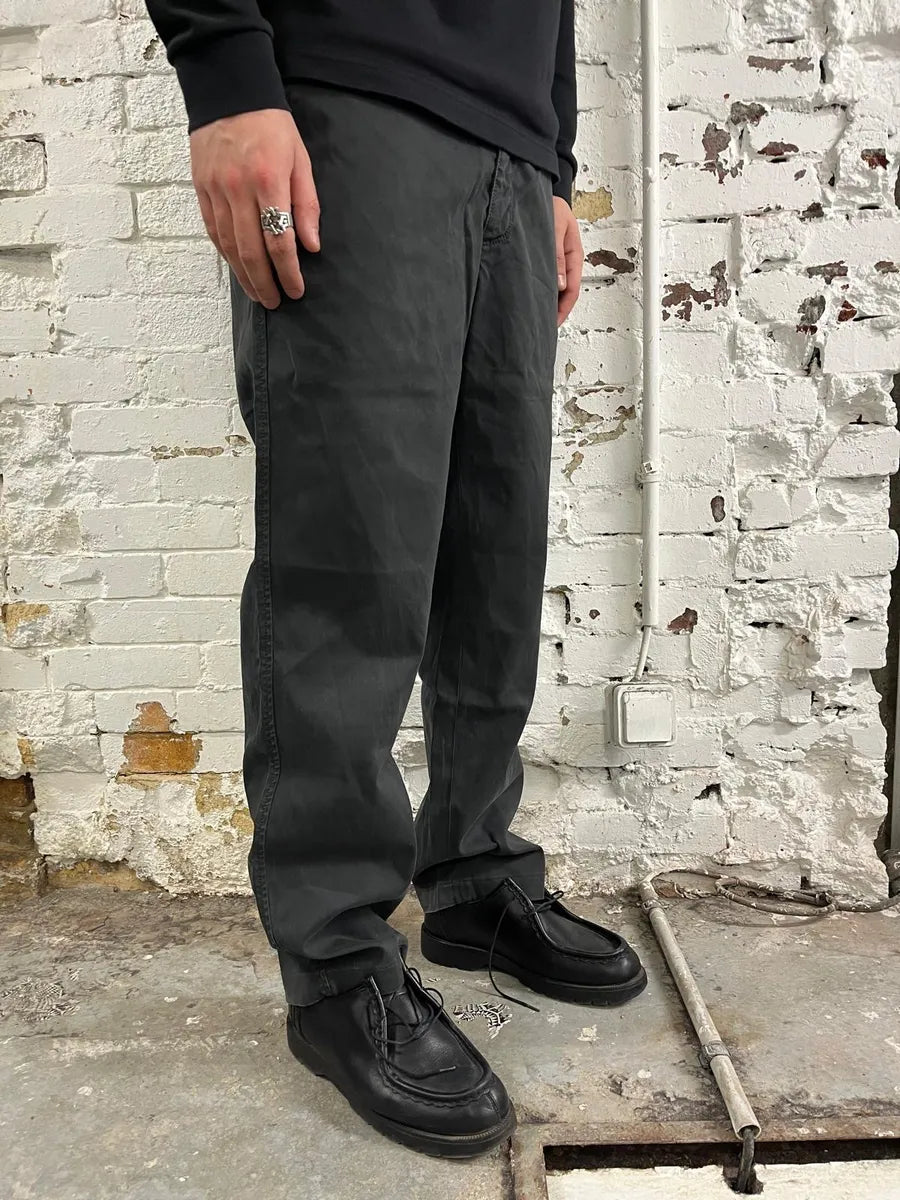 2000s Prada Cozy Faded Dark Straight Pants FpWTxCA 2