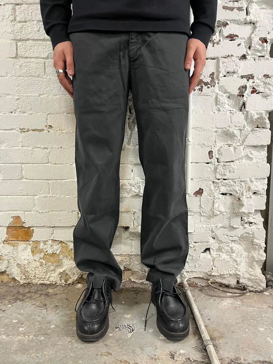 2000s Prada Cozy Faded Dark Straight Pants FpWTxCA 1