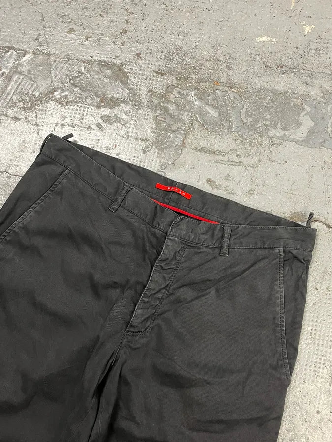 2000s Prada Cozy Faded Dark Straight Pants FpWTxCA 6