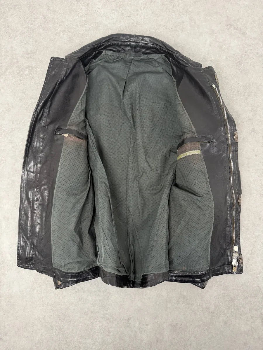 Carol Christian Poell Black Scarstitched Horse Leather Jacket LZaVcLM 13