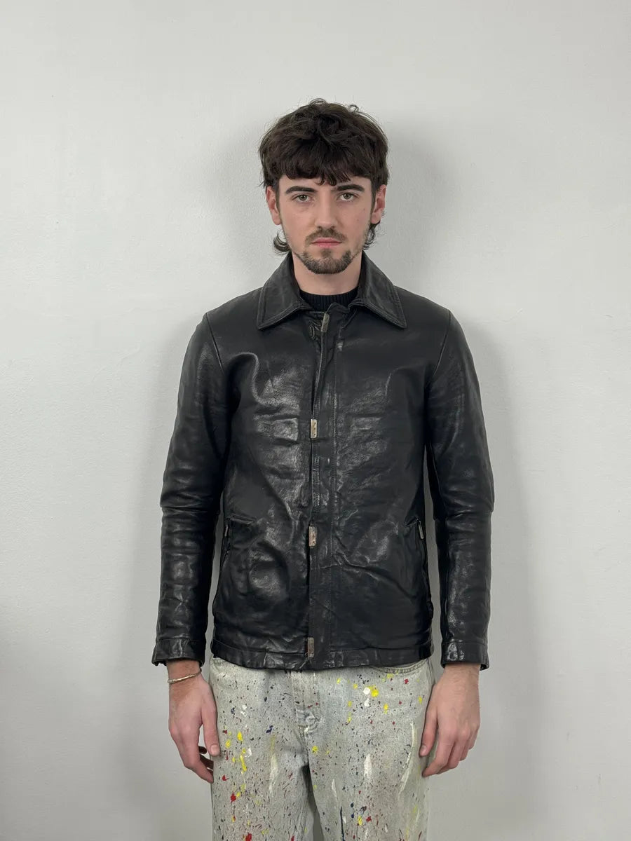 Carol Christian Poell Black Scarstitched Horse Leather Jacket Carol Christian Poell Black Scarstitched Horse Leather Jacket