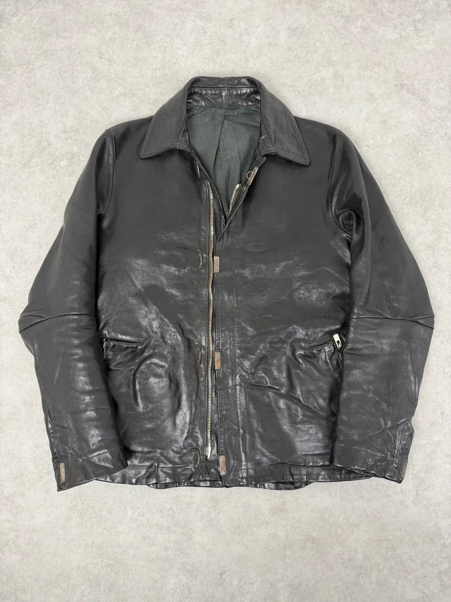 Carol Christian Poell Black Scarstitched Horse Leather Jacket LZaVcLM 4