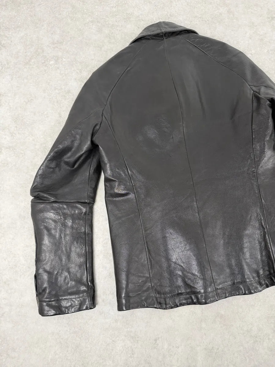 Carol Christian Poell Black Scarstitched Horse Leather Jacket LZaVcLM 7