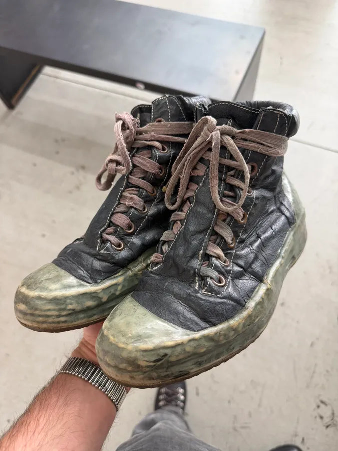 Carol Christian Poell Dark Green Drip Kangaroo Leather Prosthetic Sneakers POksWiM 6