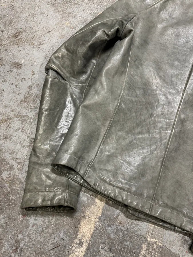 Carol Christian Poell Grey Col8 Scartitched Horse Leather Jacket (XS/S) bGuWAPF 12