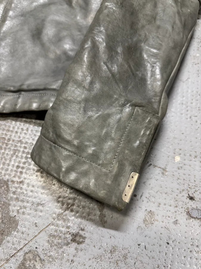 Carol Christian Poell Grey Col8 Scartitched Horse Leather Jacket (XS/S) bGuWAPF 2