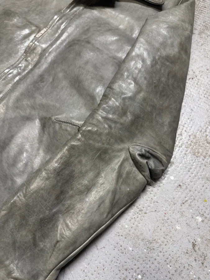 Carol Christian Poell Grey Col8 Scartitched Horse Leather Jacket (XS/S) bGuWAPF 3