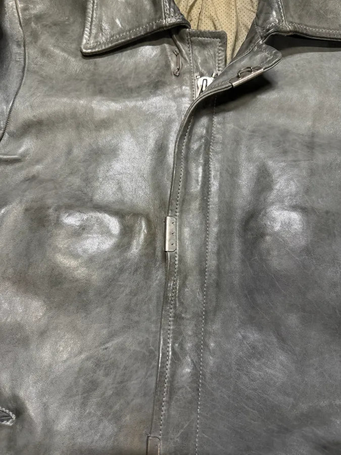 Carol Christian Poell Grey Col8 Scartitched Horse Leather Jacket (XS/S) bGuWAPF 4