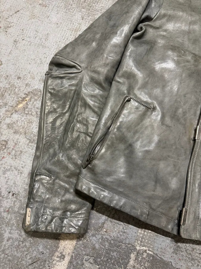 Carol Christian Poell Grey Col8 Scartitched Horse Leather Jacket (XS/S) bGuWAPF 5