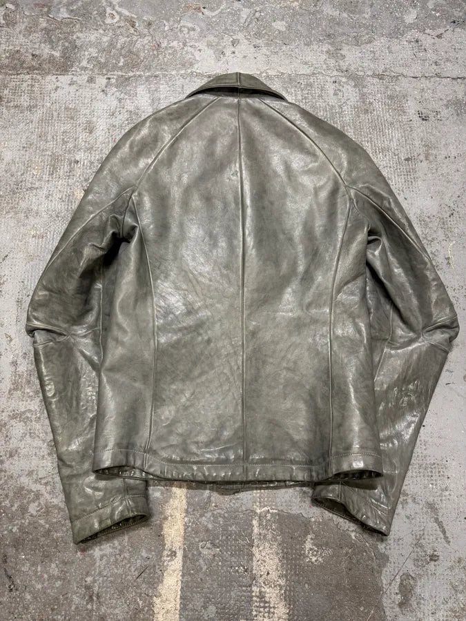 Carol Christian Poell Grey Col8 Scartitched Horse Leather Jacket (XS/S) bGuWAPF 6