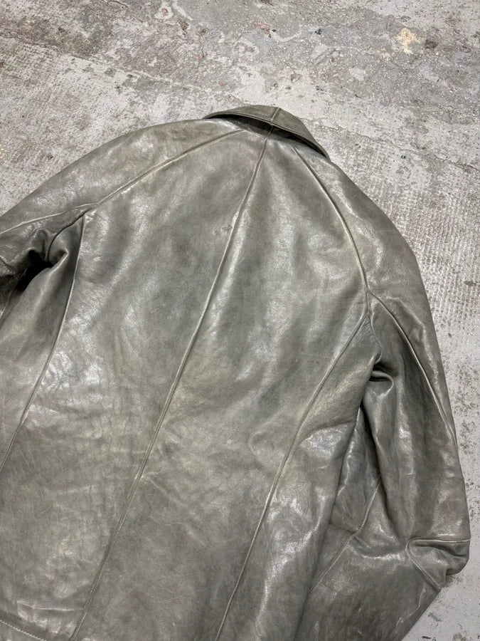 Carol Christian Poell Grey Col8 Scartitched Horse Leather Jacket (XS/S) bGuWAPF 7