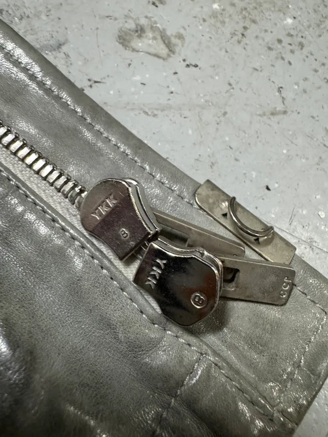 Carol Christian Poell Grey Col8 Scartitched Horse Leather Jacket (XS/S) bGuWAPF 8