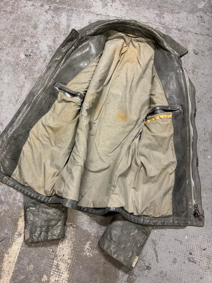 Carol Christian Poell Grey Col8 Scartitched Horse Leather Jacket (XS/S) bGuWAPF 9