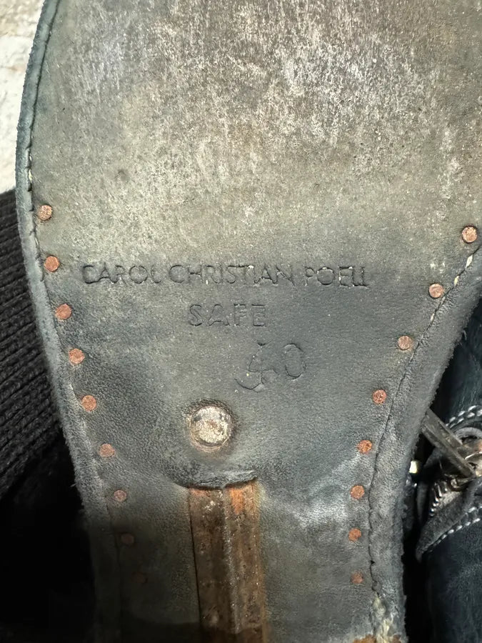 Carol Christian Poell Tornado Navy Grey Leather Boots (41eu/us8) 13