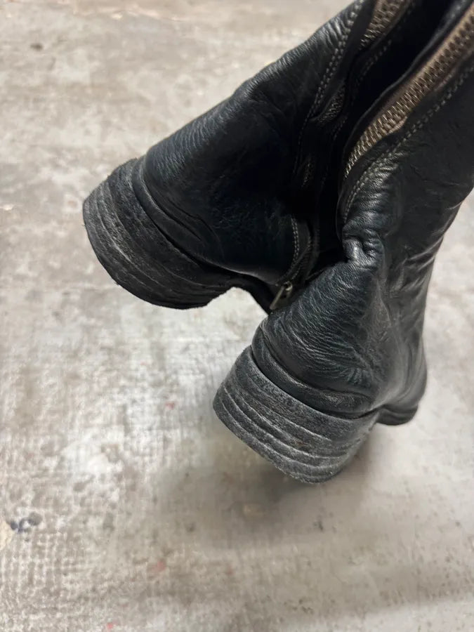 Carol Christian Poell Tornado Navy Grey Leather Boots (41eu/us8) 19