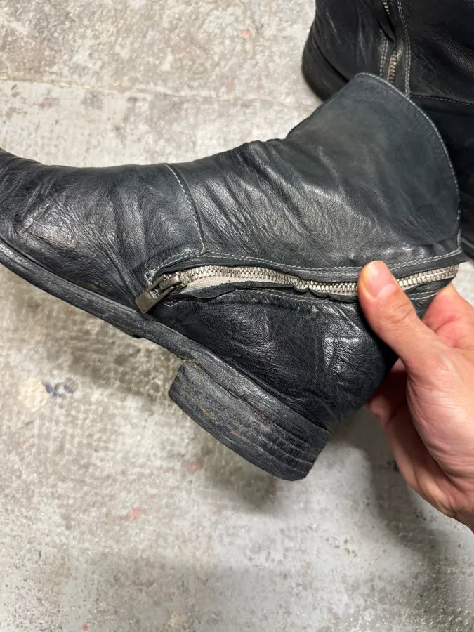 Carol Christian Poell Tornado Navy Grey Leather Boots (41eu/us8) 5