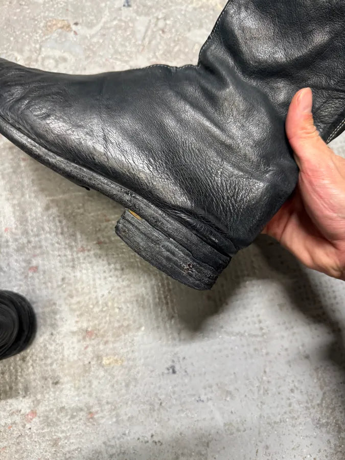 Carol Christian Poell Tornado Navy Grey Leather Boots (41eu/us8) 8