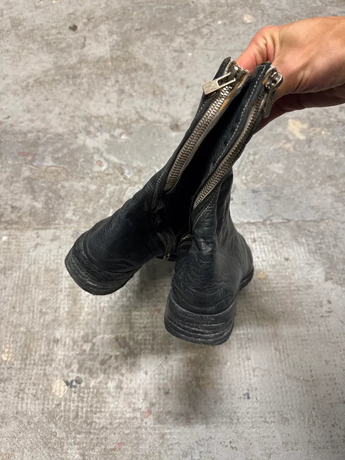 Carol Christian Poell Tornado Navy Grey Leather Boots (41eu/us8) 9