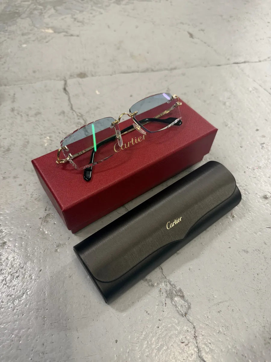 Cartier 140 Baby Blue French Glasses QKHPpSL 0