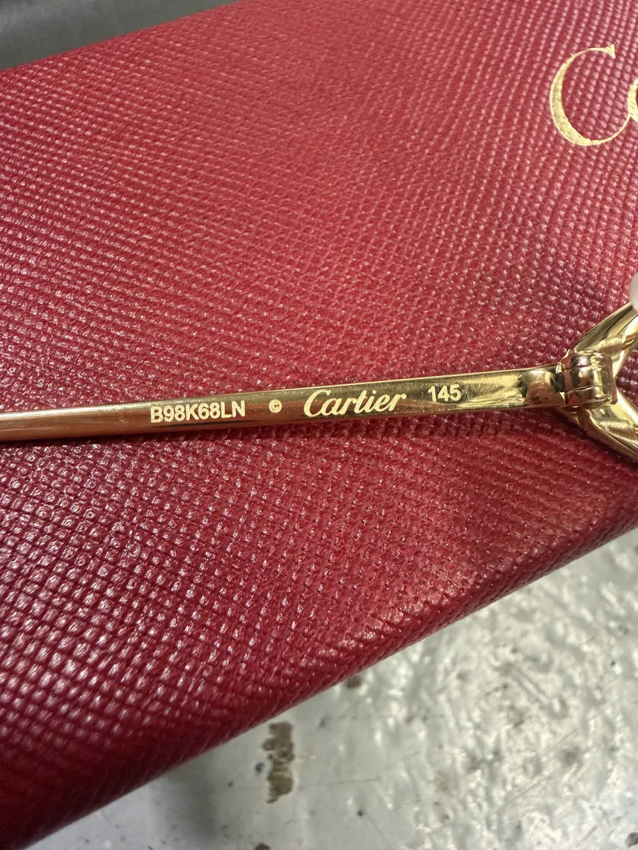 Cartier White Classy Gold Rectangle Frame Glasses CHrrpPT 10