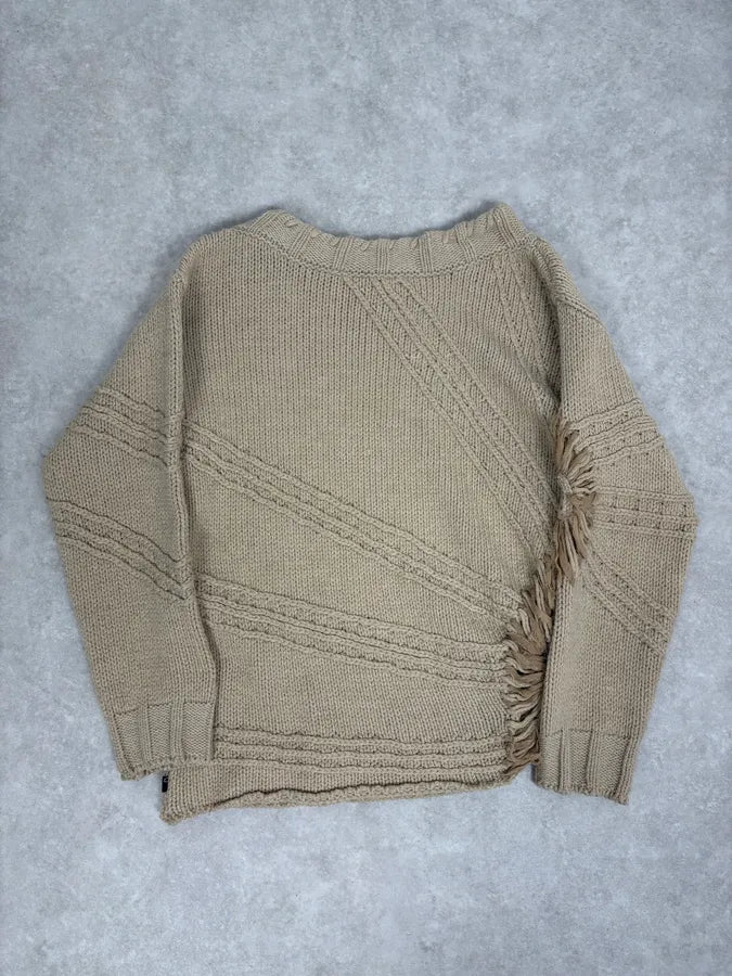 2000s Cavalli 3D Flowers Beige Knit Sweater QdkLzWr 5