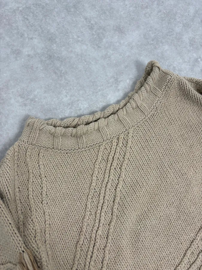 2000s Cavalli 3D Flowers Beige Knit Sweater QdkLzWr 4