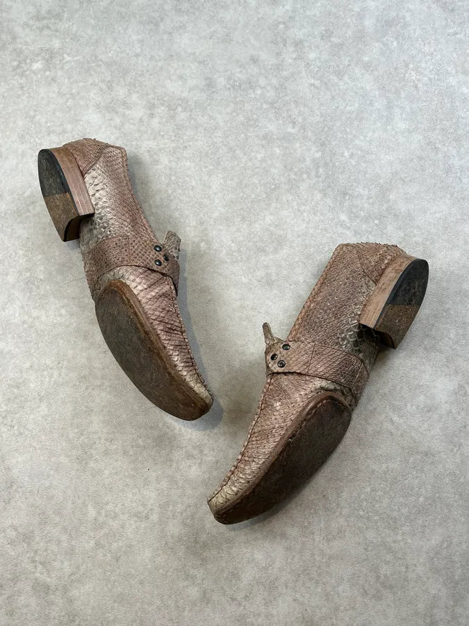 Cavalli Beige Python Leather Loafers Shoes DWRhlnJ 2