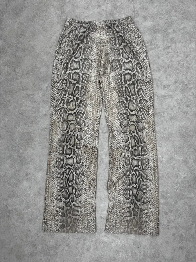 Roberto Cavalli Grey Python Trompe Loeil Stretch Pants bvPTZkD 4