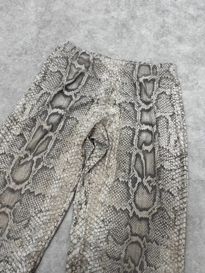 Roberto Cavalli Grey Python Trompe Loeil Stretch Pants bvPTZkD 5