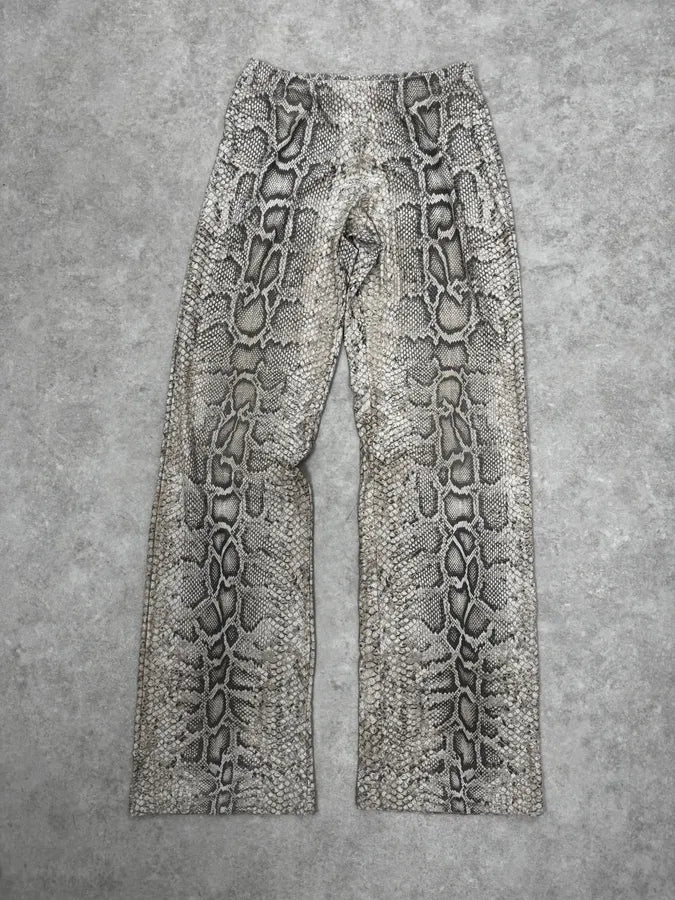 Roberto Cavalli Grey Python Trompe Loeil Stretch Pants bvPTZkD 0