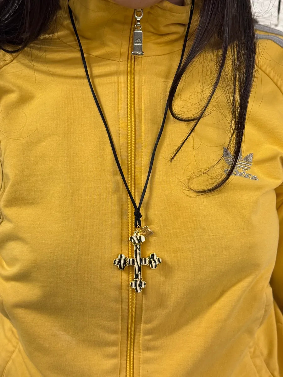 Cavalli Black & White Imperial Cross Necklace sNHHafY 4