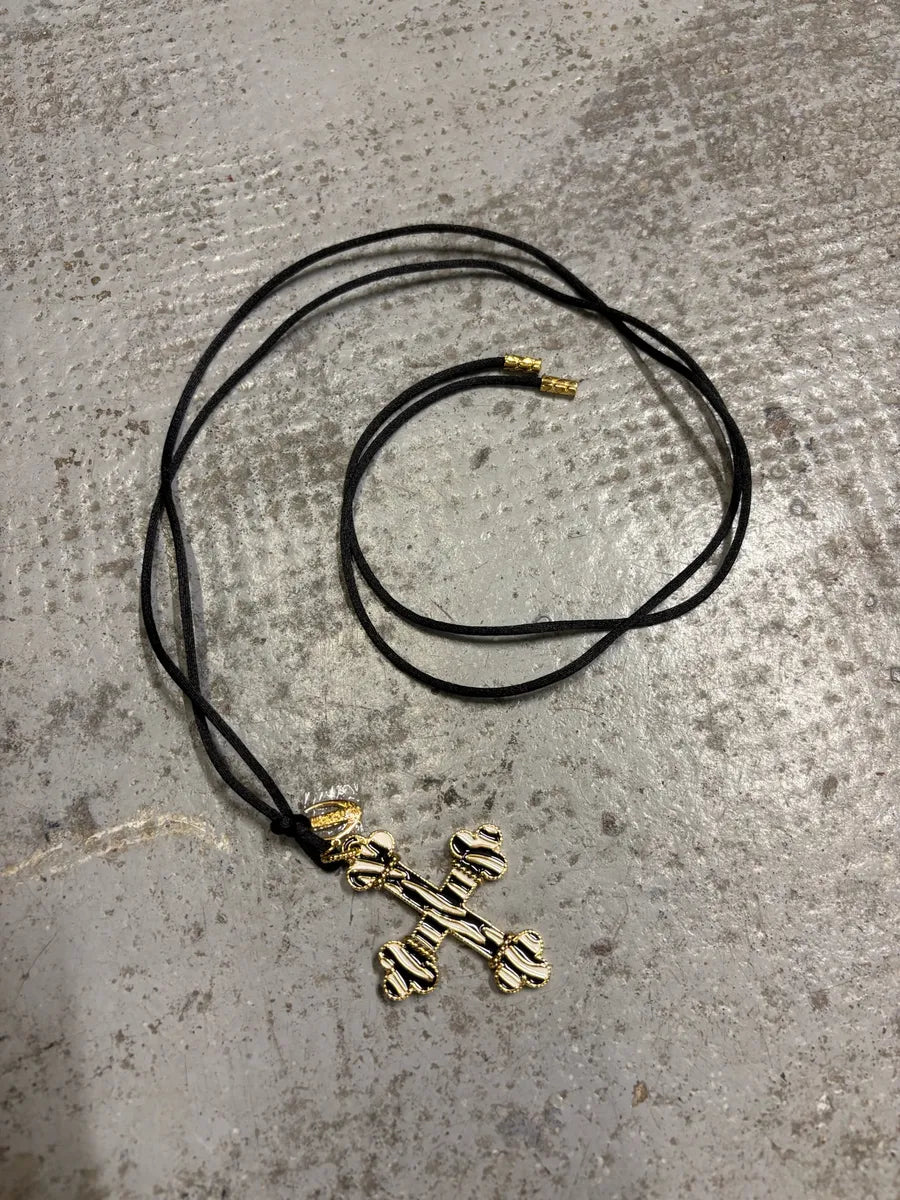 Cavalli Black & White Imperial Cross Necklace WhPTnCo 5