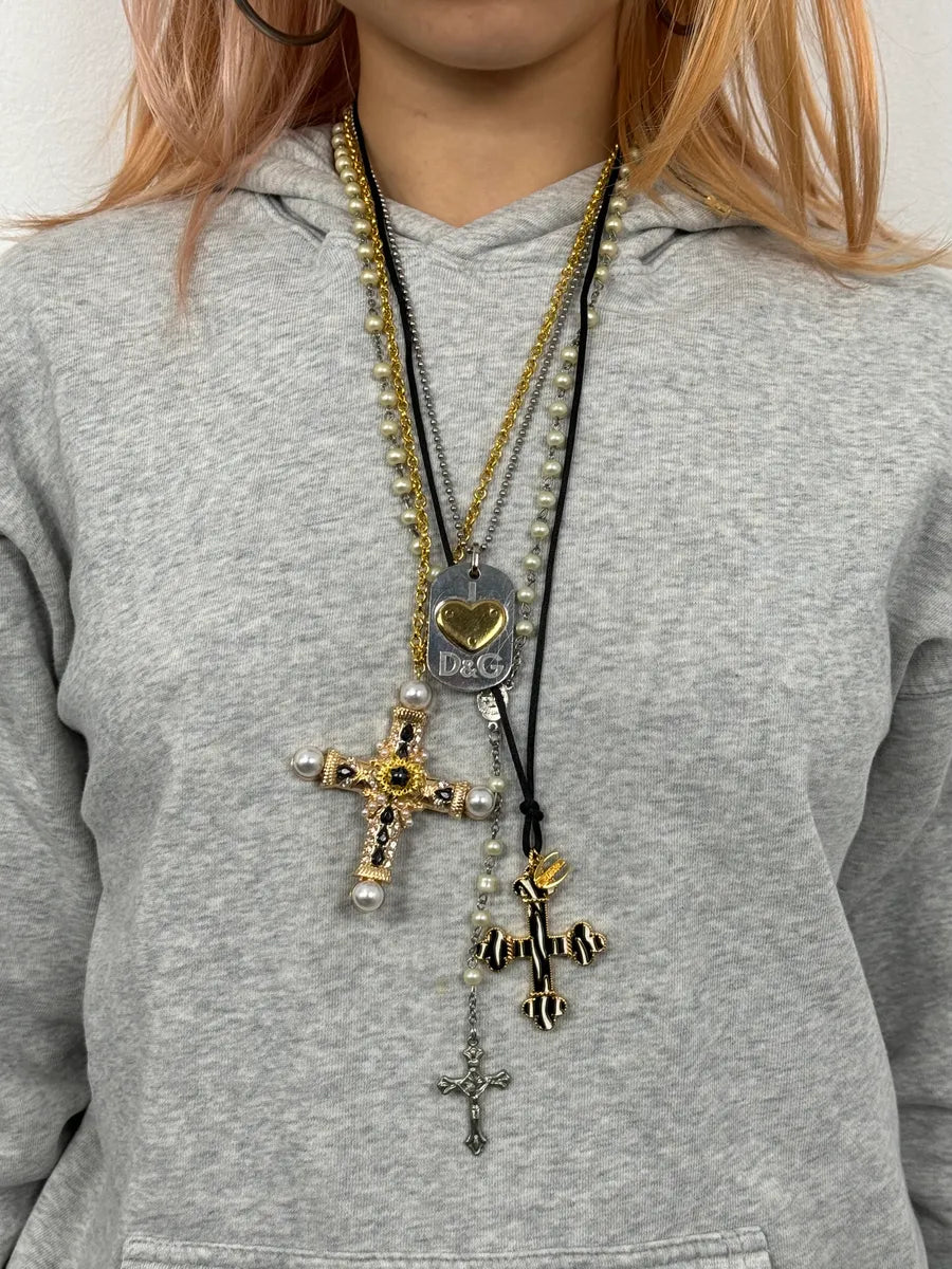 Cavalli Black & White Safari Cross Necklace bhlVdYq 1