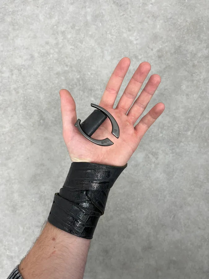 2000s Cavalli Black Crocodile Embossed Leather Belt dZuZtxC 1