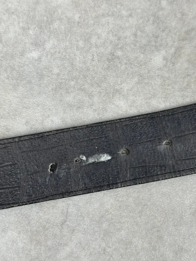 Cavalli Black Leather Golden Buckle Dirt Effect Belt  ucyCEOG 8