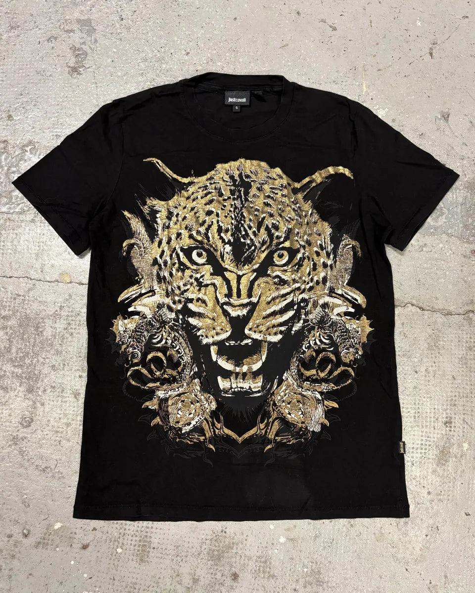 AW2013 Cavalli Black Leopard T-Shirt ZRQogme 0