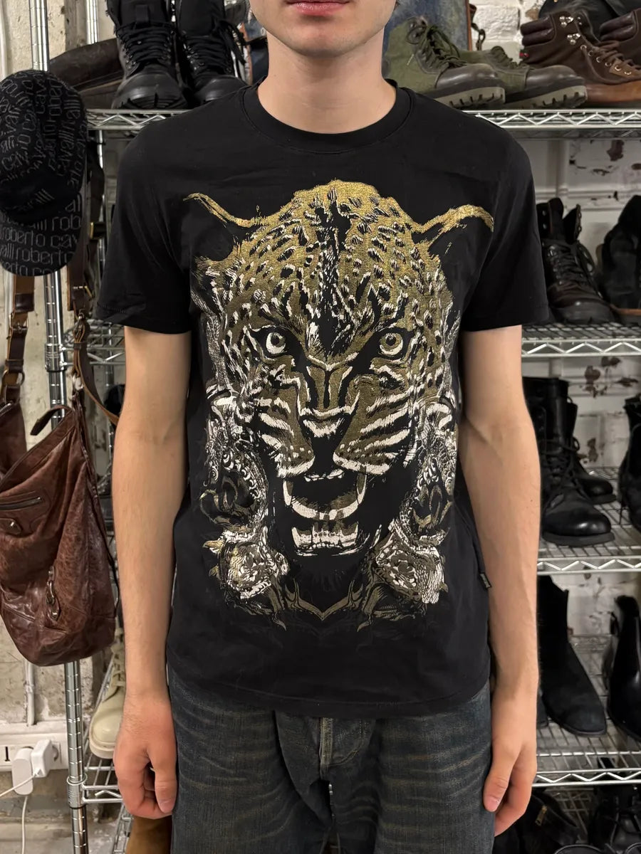 AW2013 Cavalli Black Leopard T-Shirt ZRQogme 1