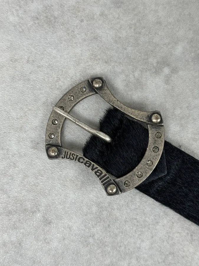 2000s Cavalli Black Pony Hair Belt MkcjGZz 4