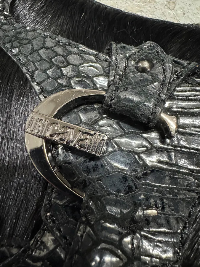 Cavalli Black Pony Hair Python Effect Bag (OS) 5