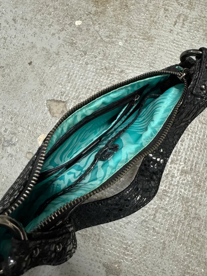 Cavalli Black Pony Hair Python Effect Bag (OS) 6