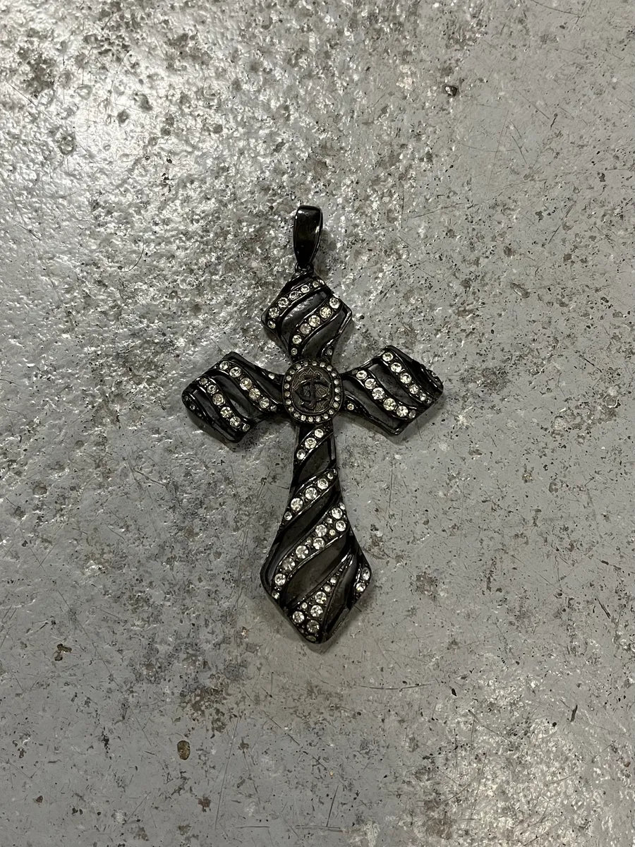 Cavalli Black Strassed Cross Pendant zciCPWx 1