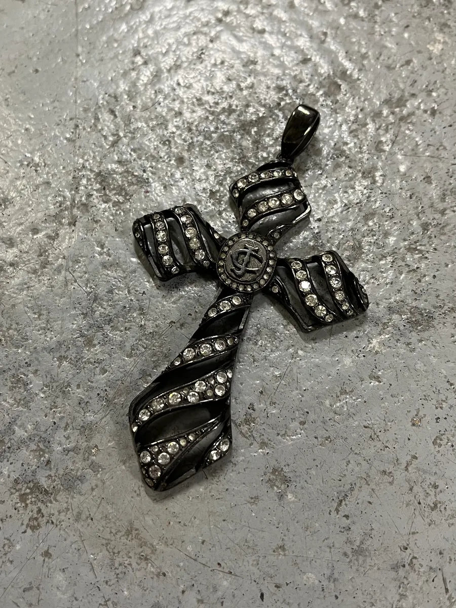 Cavalli Black Strassed Cross Pendant zciCPWx 2