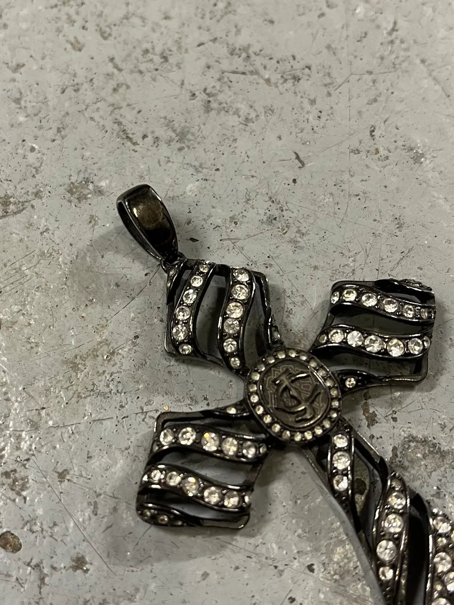 Cavalli Black Strassed Cross Pendant zciCPWx 4