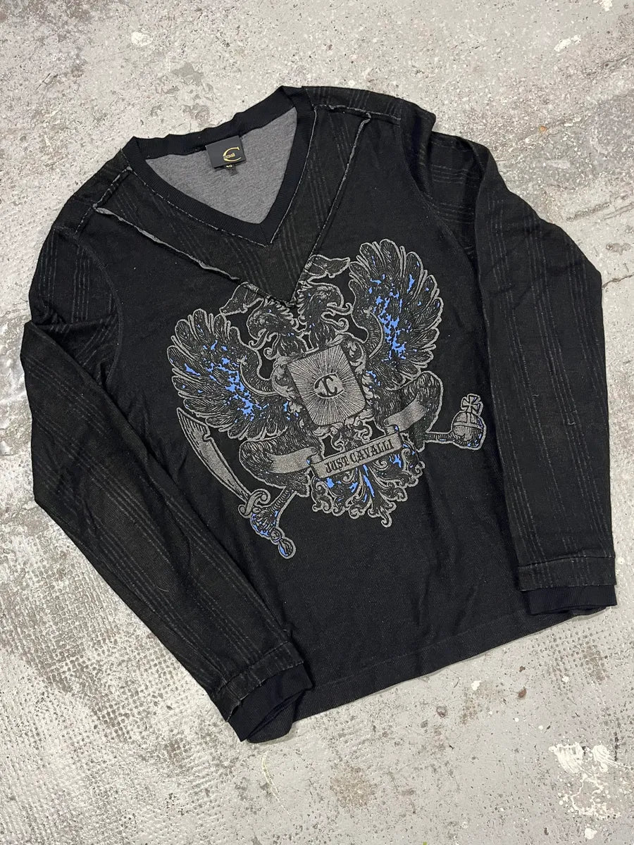 Cavalli Black V Neck Sweater NxaBHeO 3