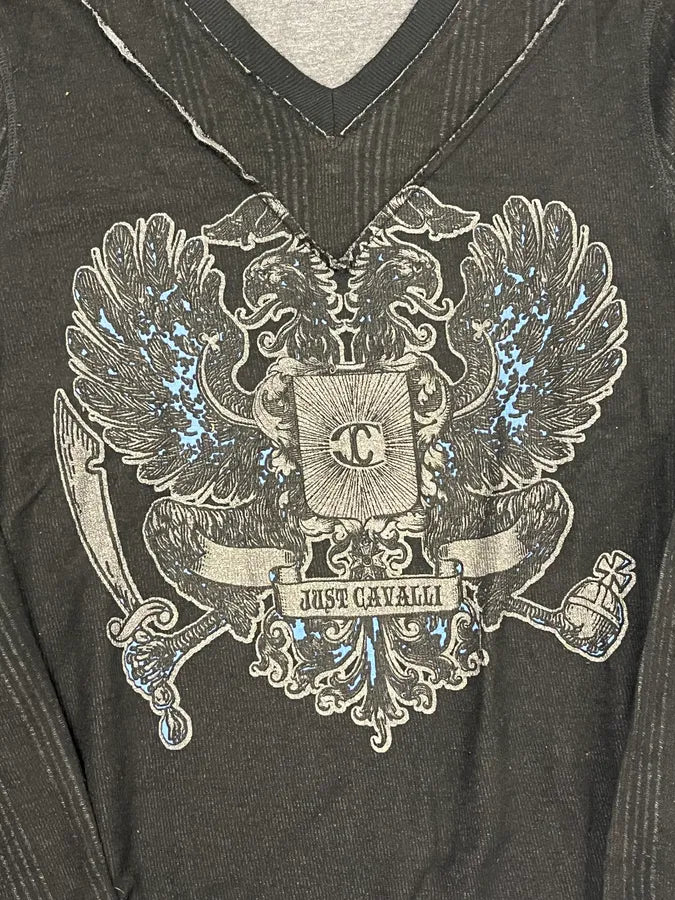 Cavalli Black V Neck Sweater NxaBHeO 5