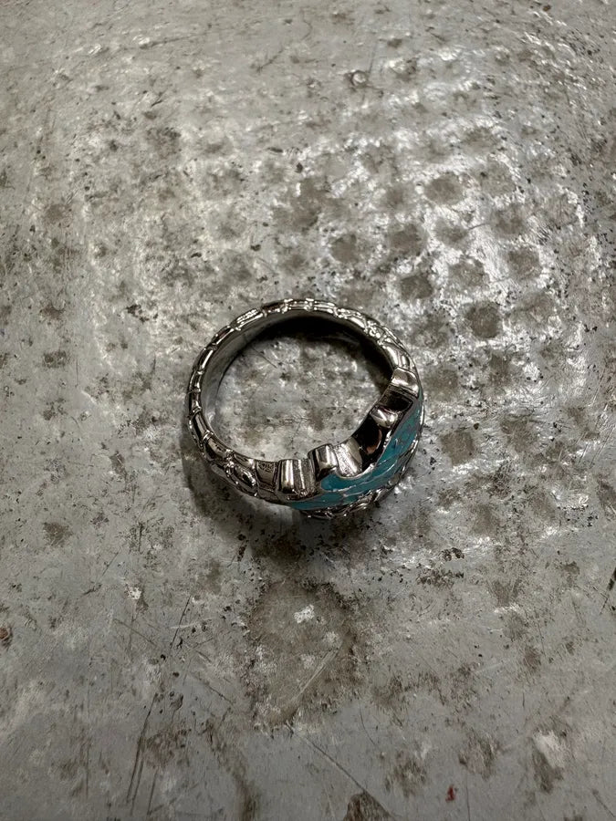 Cavalli Blue Asian Dragon Metal Ring (OS) ZJUFRRg 6