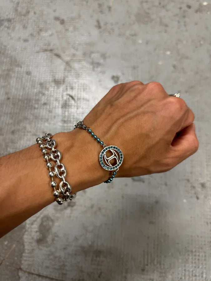 Cavalli Blue Embellished Bullet Bracelet WAUnFQJ 0